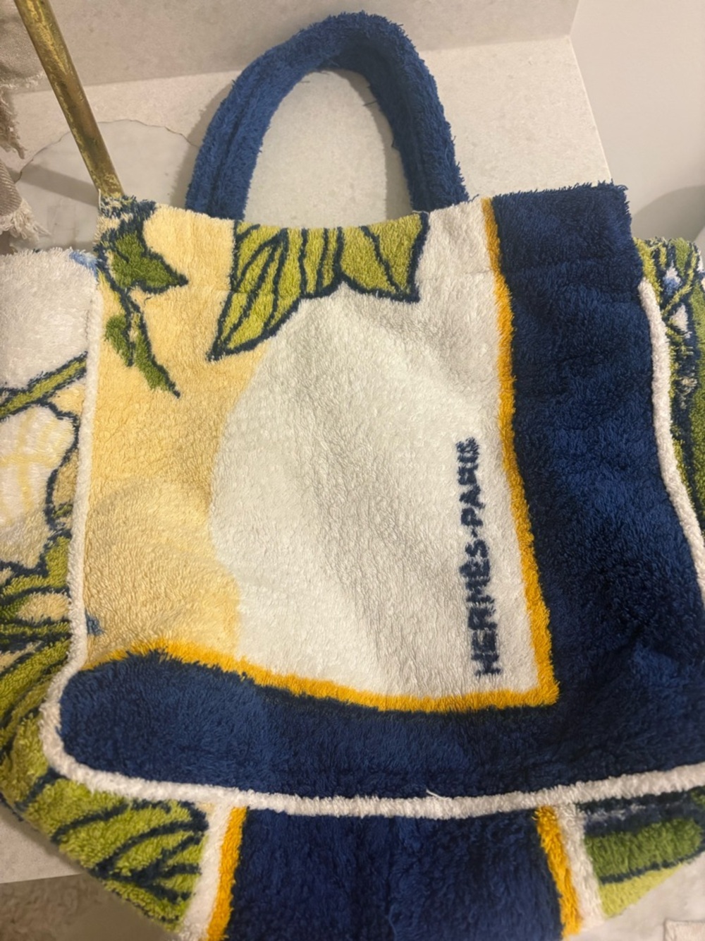 Lily eve Vintage Hermes towel cabana tote